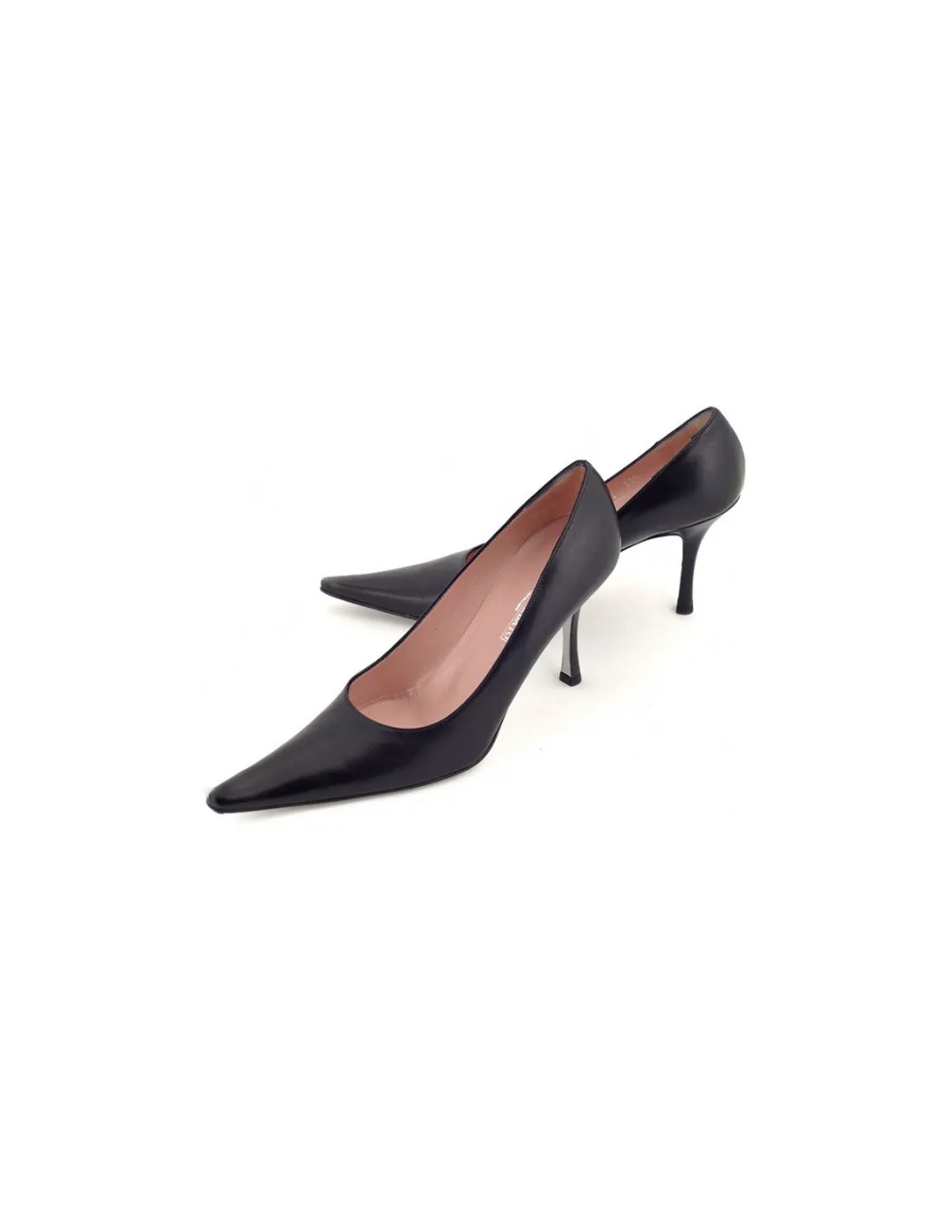 Damskie Antonio Barbato ANTONIO BARBARO czolenka minimalistyczne w formie skorzane czarne i zgrabne niewysokie szpilki