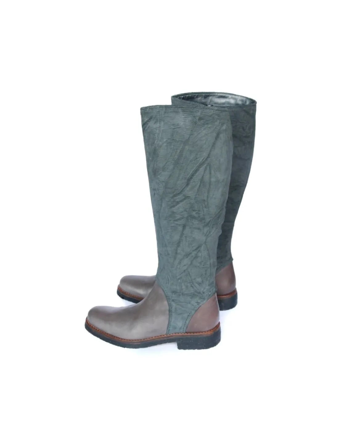 c_doux__oficerki_kozaki_z_2.webp Damskie C.doux c. DOUX oficerki, kozaki z naturalnej skory w szarym kolorze na sloninie, cholewki ze strukturalnej skory nubuk