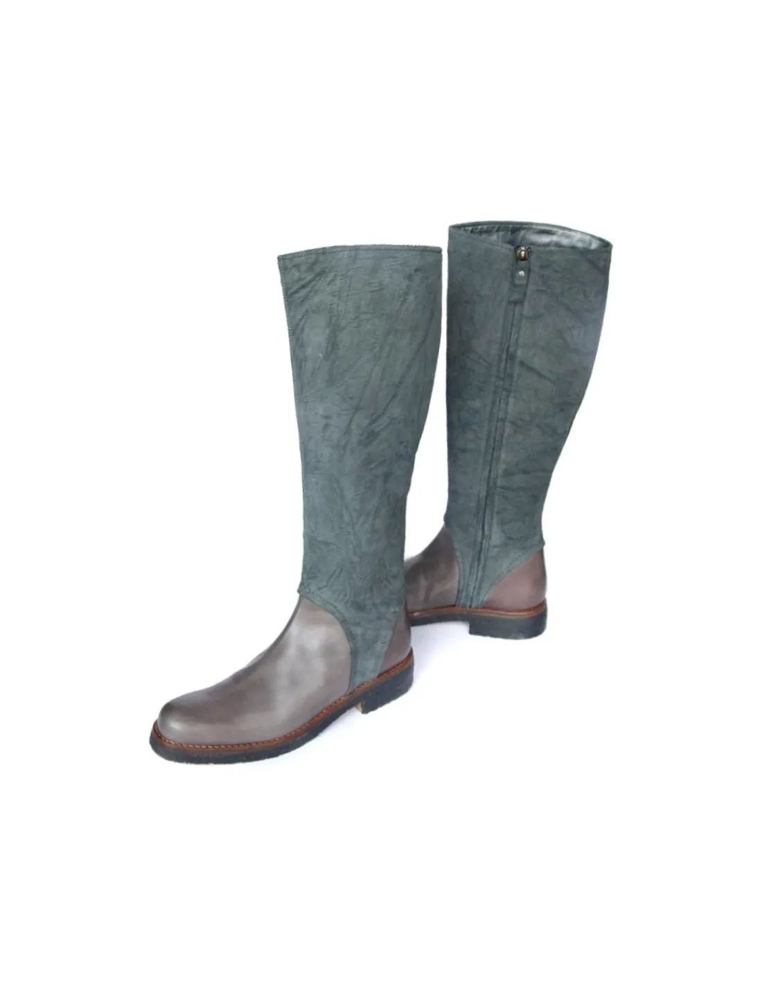 c_doux__oficerki_kozaki_z_3.webp Damskie C.doux c. DOUX oficerki, kozaki z naturalnej skory w szarym kolorze na sloninie, cholewki ze strukturalnej skory nubuk