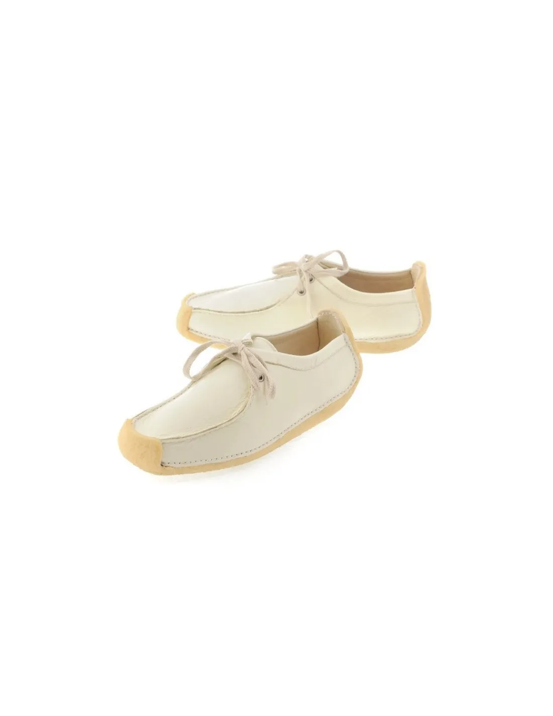 Damskie Clarks ORIGINALS sznurowane polbuty, mleczna w kolorze miekka lakierowana skora i crepa , bestseller