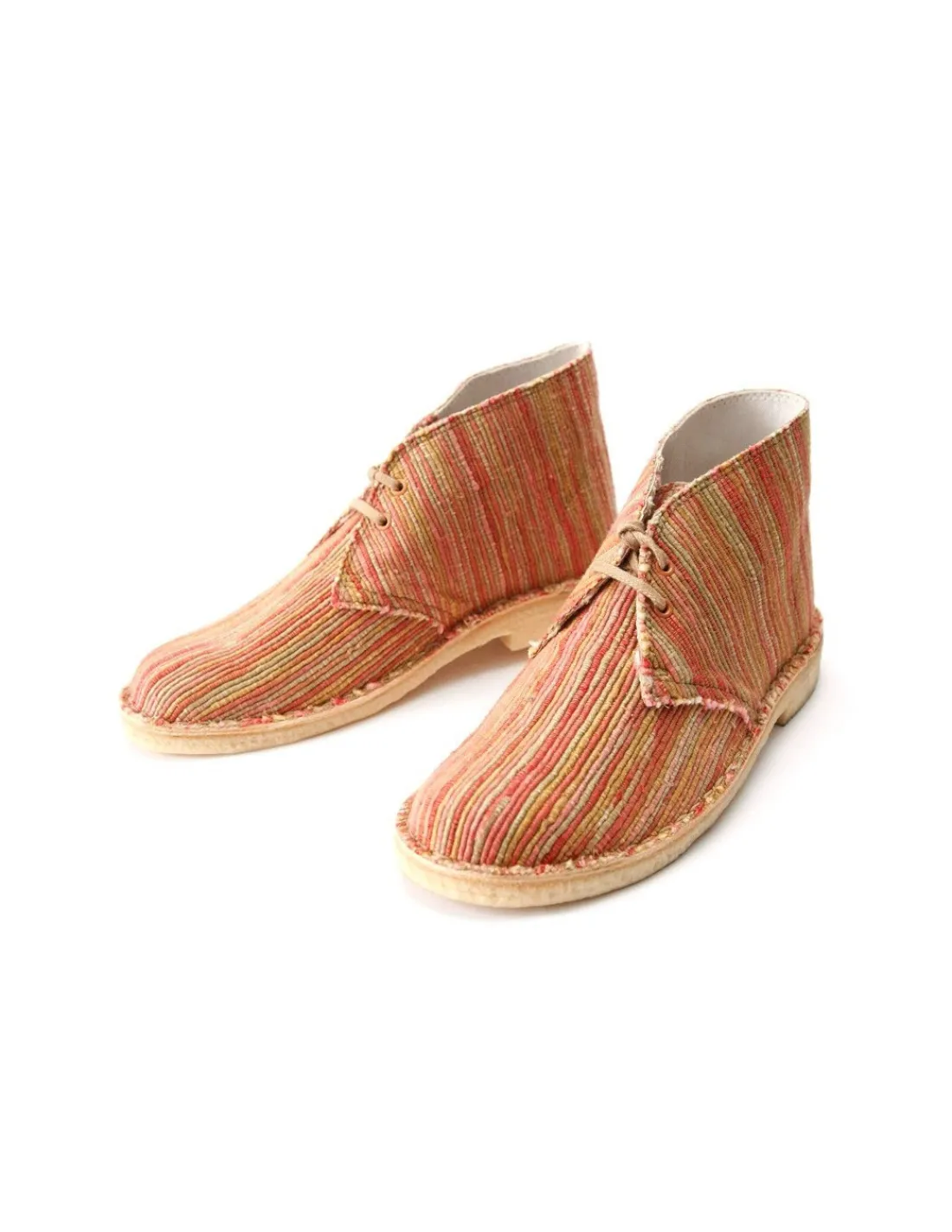 Damskie Clarks ORIGINALS trzewiki, letnie sznurowane desert boot, unikatowy model tkany, kultowy model marki na sloninie