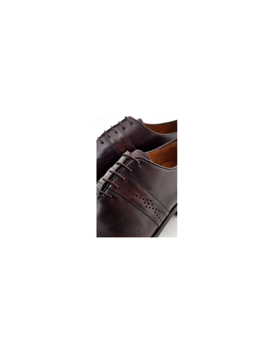 Męskie Cordwainer polbuty oxford hand made, ciemno brazowa naturalna skora, Good Year Walted