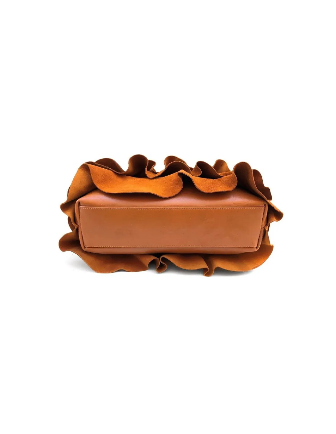 di_sandro_torebka_skora_w_4.webp Di Sandro torebka, skora w kolorze camel i piekne falbany nubuk , unikatowa