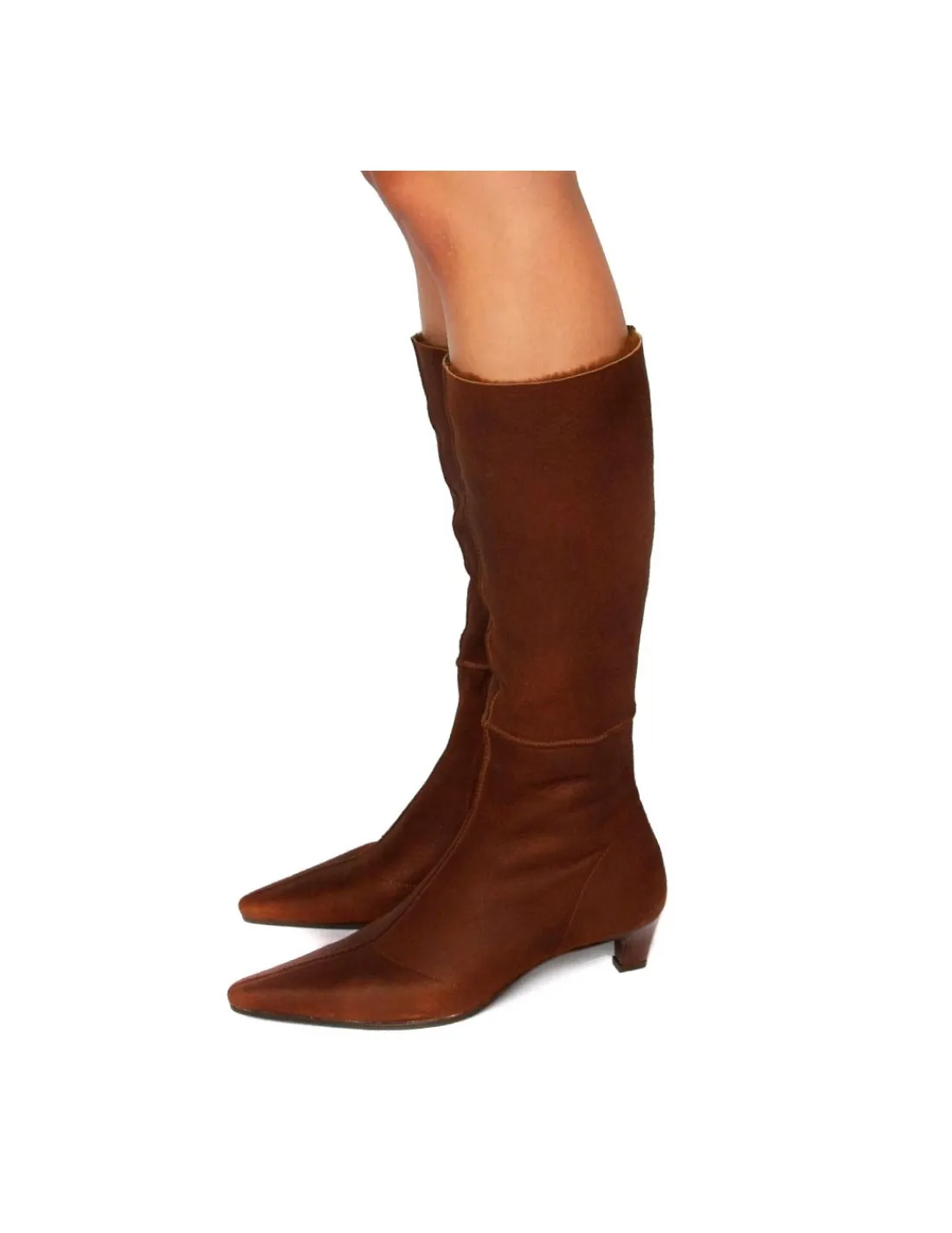 enrico_antinori__kozaki_z_4.webp Damskie Enrico Antinori kozaki z zamkiem, z noskiem w szpic, taliowane z naturalnej skory- brazowy kozuch