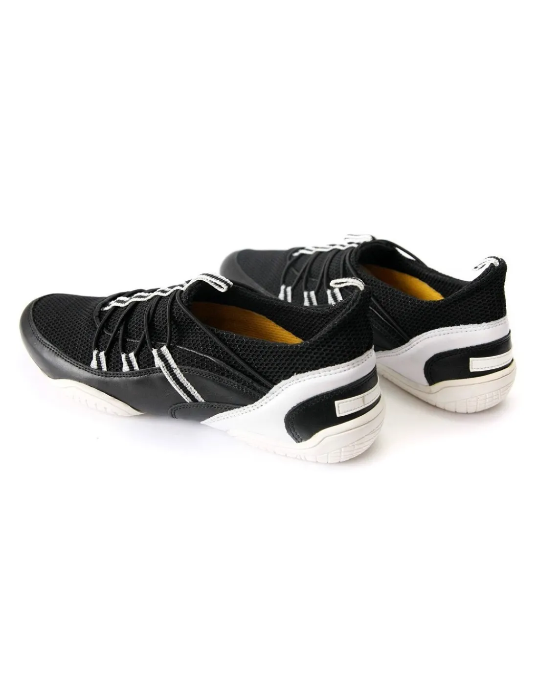 escada_sneakers_wsuwane_c_2.webp Damskie Escada sneakers, wsuwane czarno- biale buty ze sportowym zacieciem skora i tkanina