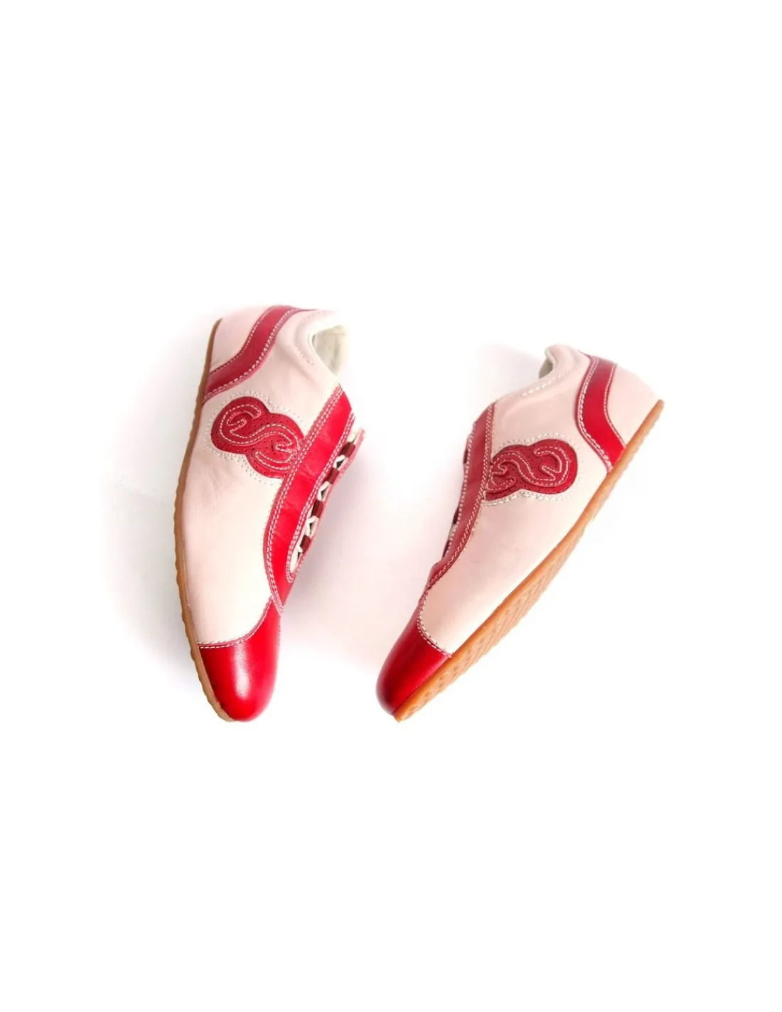 escada_sport__sneakers_sz_2.webp Damskie Escada sport sneakers sznurowane z naturalnych skor rozowo-czerwone i naszywane logo marki