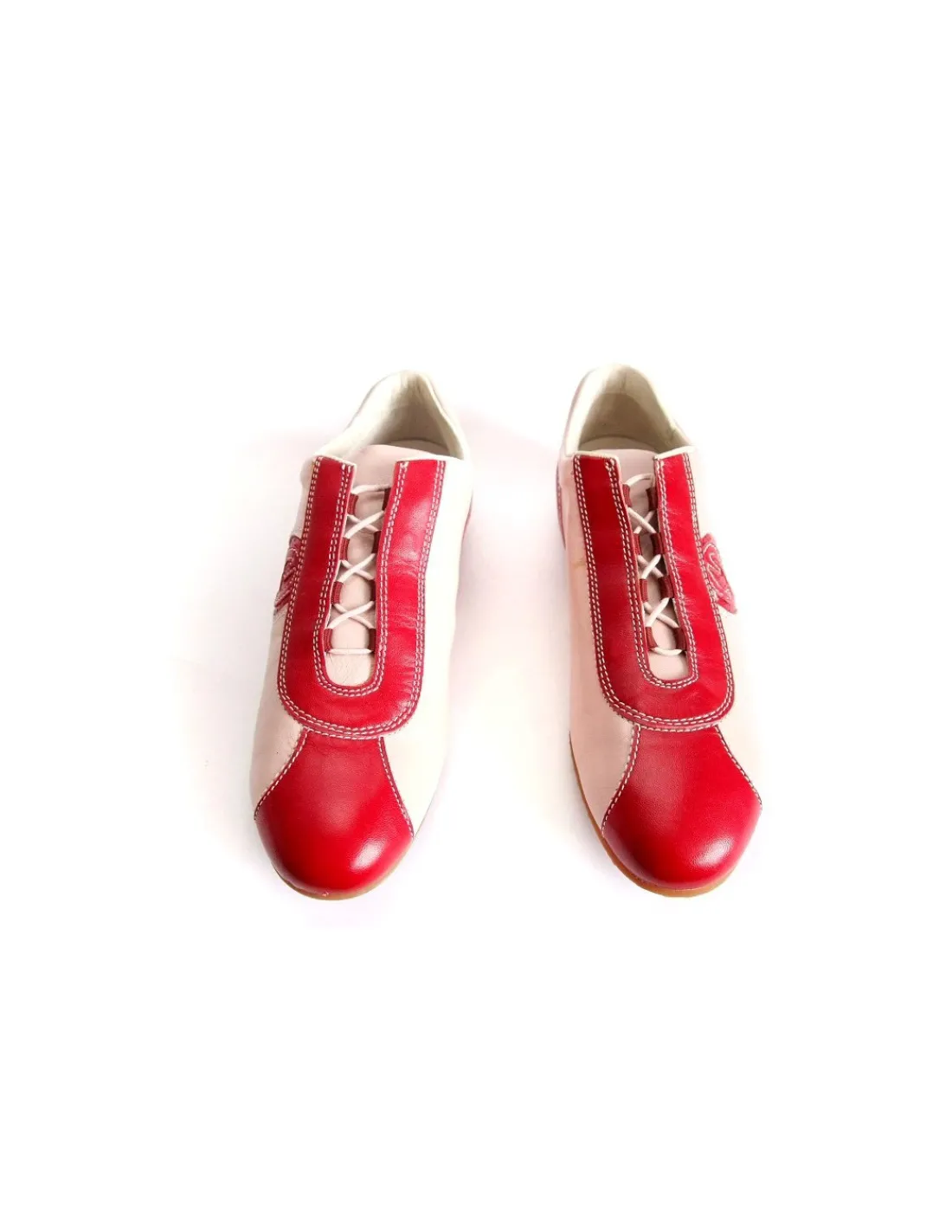 escada_sport__sneakers_sz_4.webp Damskie Escada sport sneakers sznurowane z naturalnych skor rozowo-czerwone i naszywane logo marki