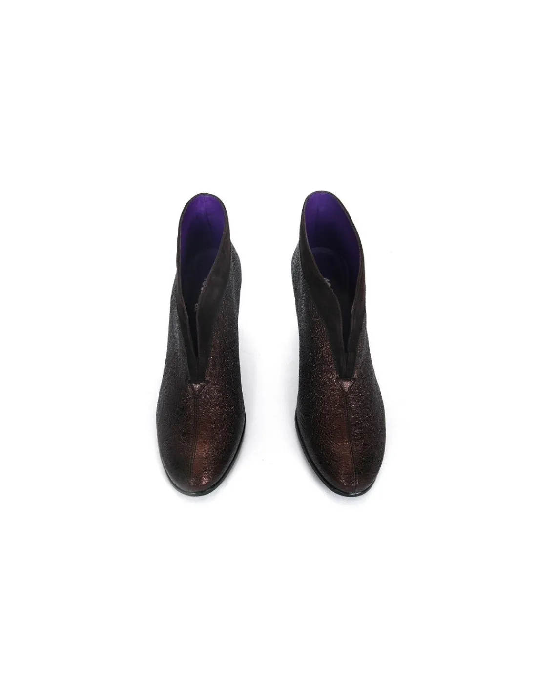 fe__botki_na_obcasach_za_3.webp Damskie 100% Fe botki na obcasach, zamsz w stonowanym kolorze, brazowo- miedziana skora ze struktura, efektowne