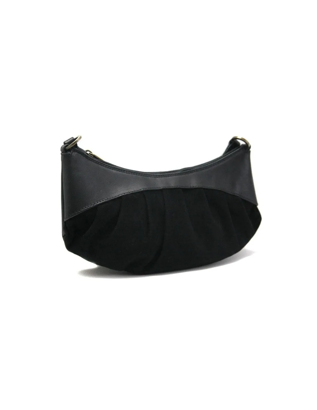 100% Fe wyjatkowa mala torebka z czarnej skory licowej i zamszu