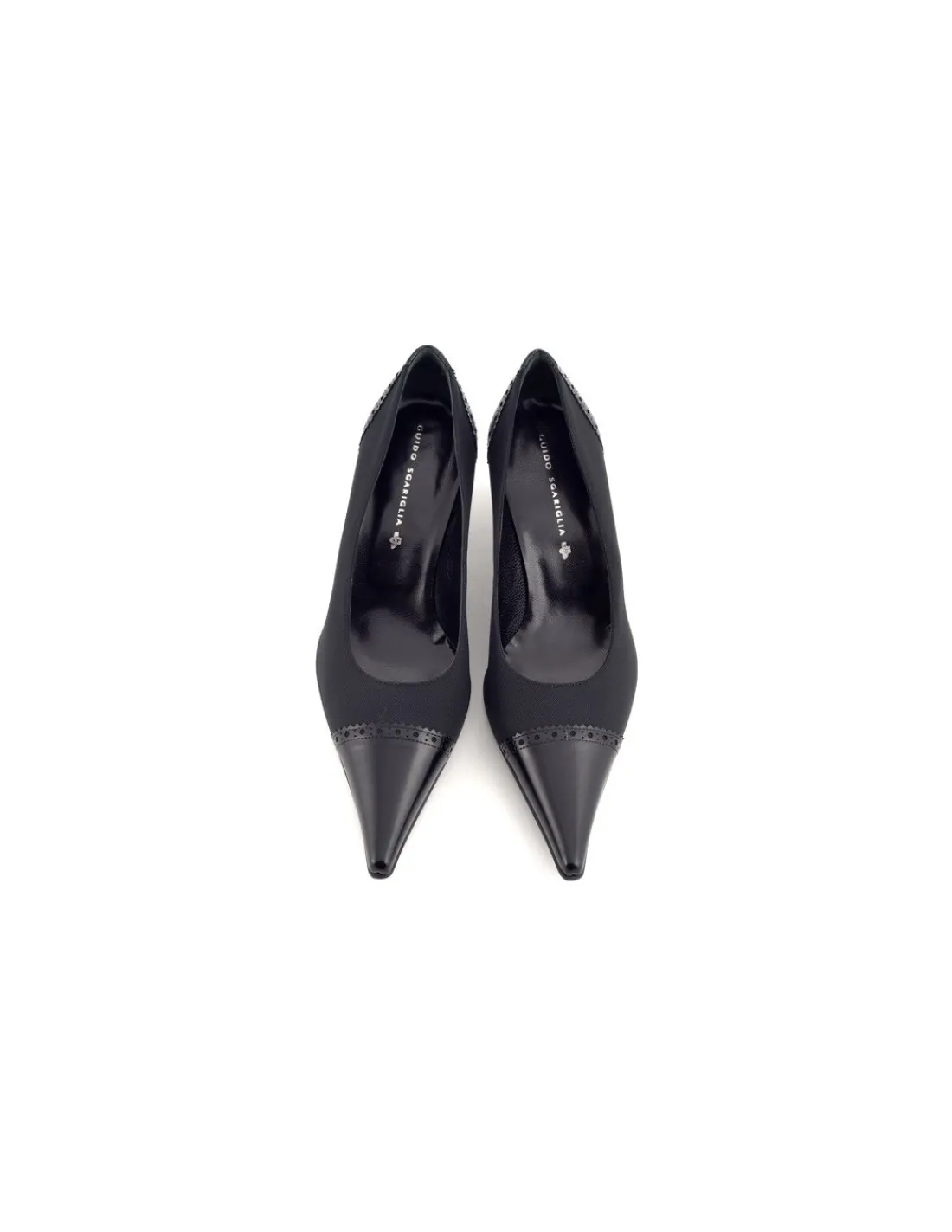 Damskie Guido Sgariglia czolenka, klasyczna linia na niskich szpilkach z cap toe ( odciety nosek )