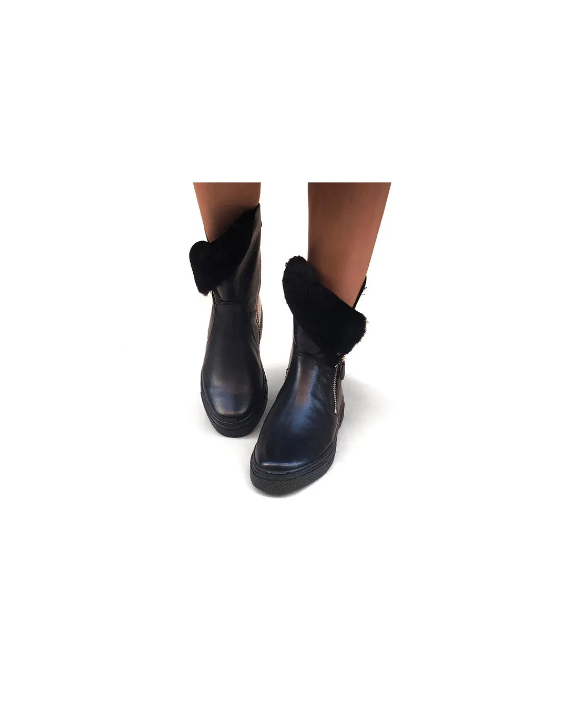 hassia__botki_czarne_skor_1.webp Damskie Hassia botki czarne skorzane w stylu casual, plaskie zelowki jak trampki