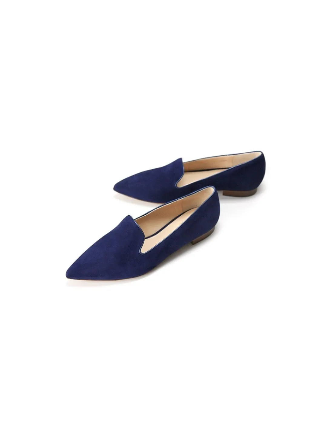 Damskie HOGL loafers wsuwane z naturalnego granatowego zamszu, zgrabne