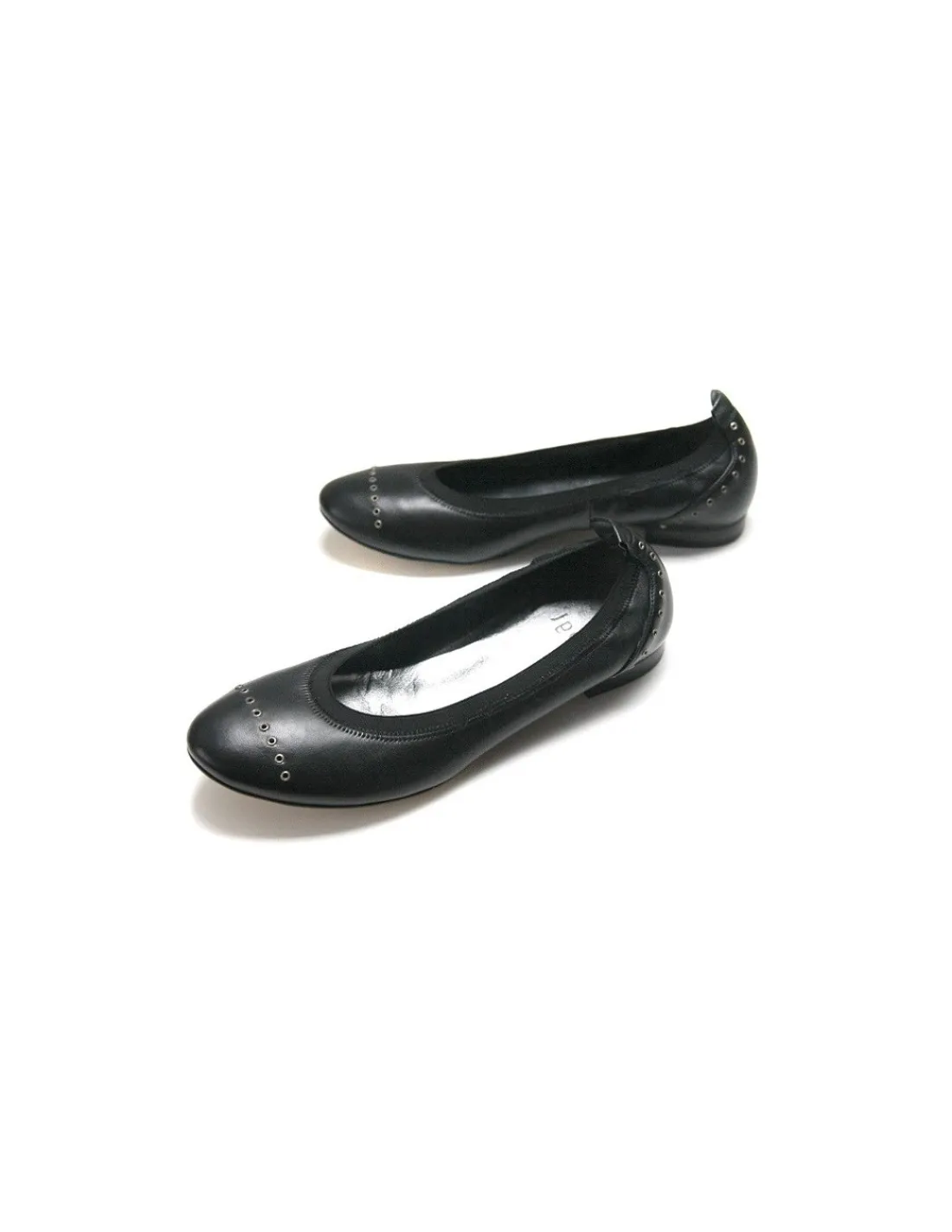 Damskie HOGL baleriny czarna skora klasyczna forma na plaskich obcasach