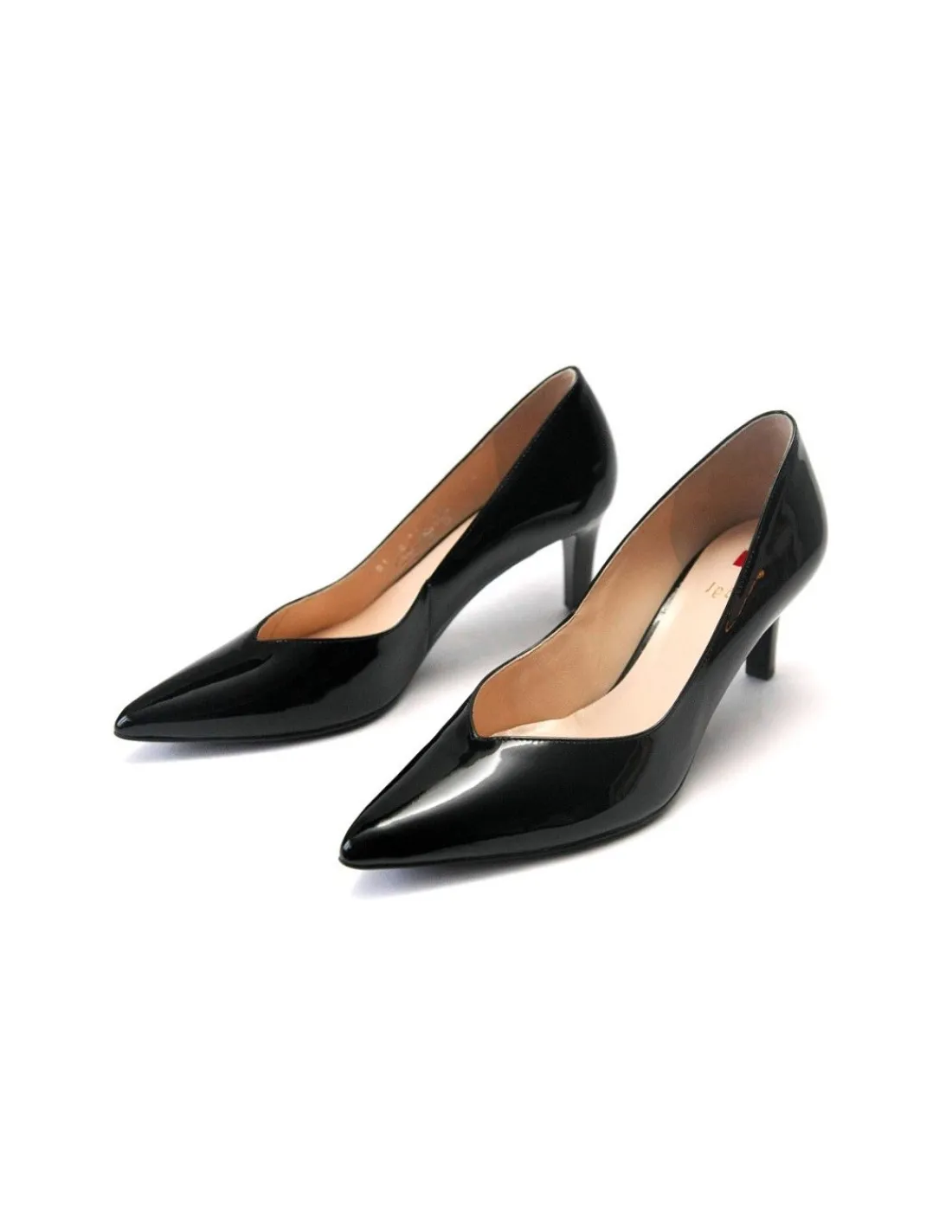 Damskie HOGL czolenka, zgrabne wyciecie i lakierowana naturalna skora