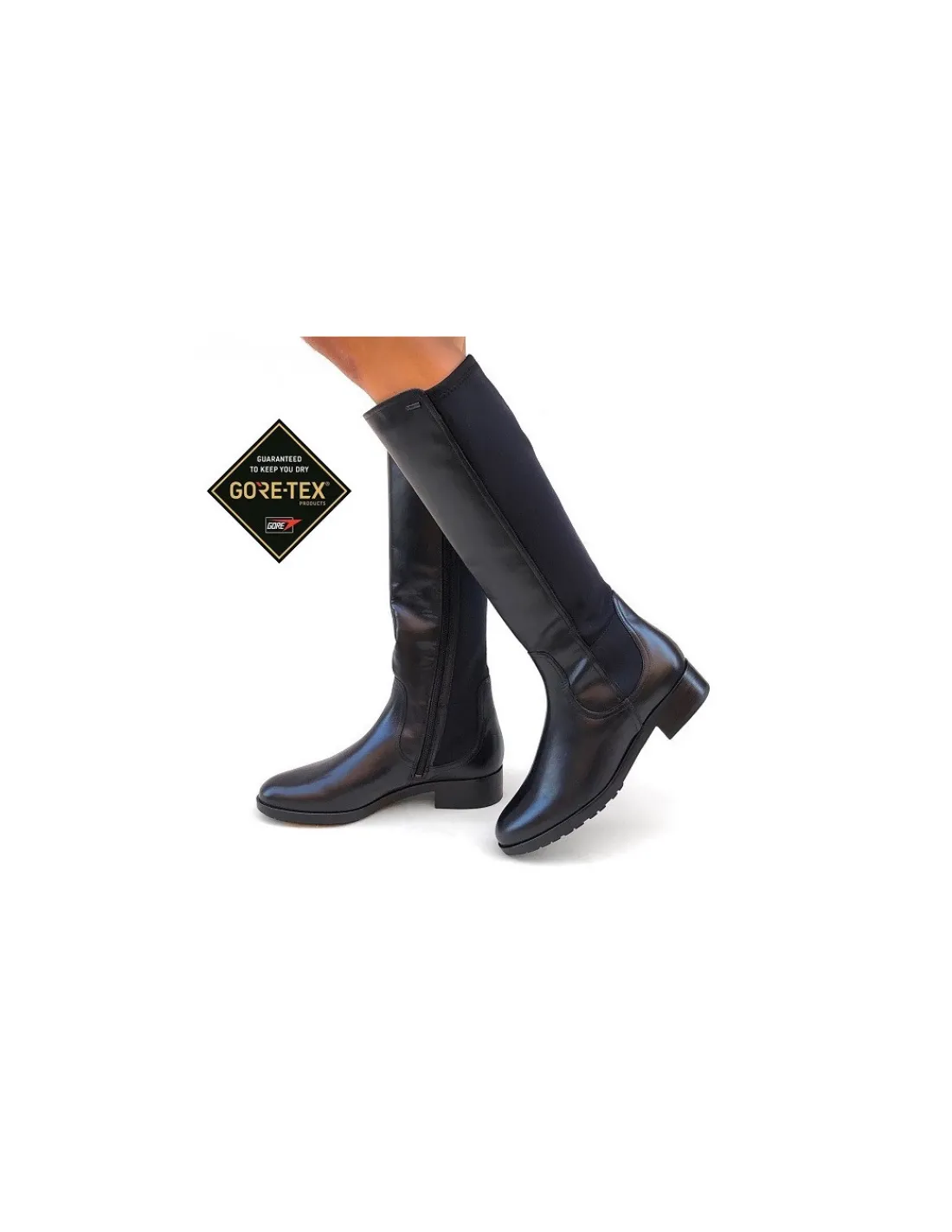 Damskie HOGL kozaki czarna naturalna skora i stretch, membrana Gore-Tex, madra klasyka