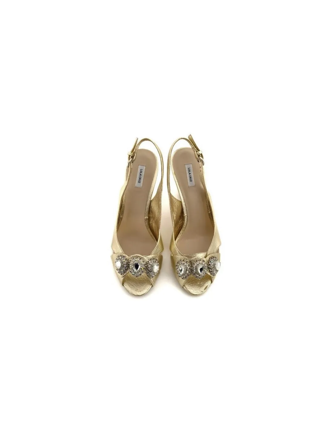 lola_cruz__sandaly_okazjo_2.webp Damskie Lola Cruz sandaly okazjonalne w stylu glamour naturalna zlota skora i kamienie