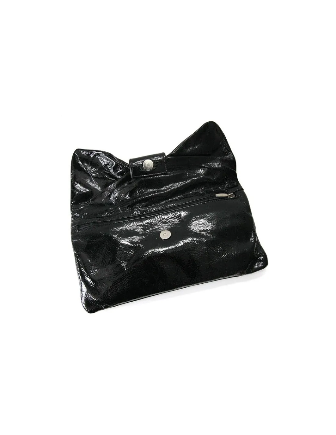 Marisa Rey kopertowka kokarda z czarnej lakierowanej skory