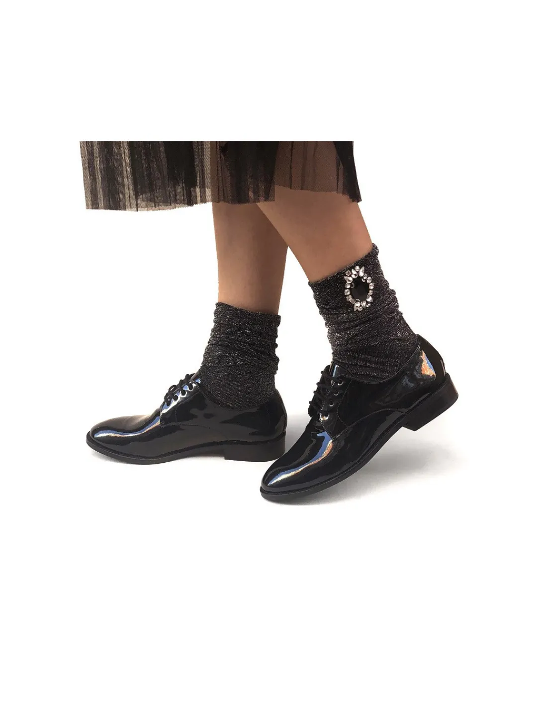 marisa_rey_polbuty_sznuro_2.webp Damskie Marisa Rey polbuty sznurowane derby z lakierowanej naturalnej skory, caloroczne klasyka