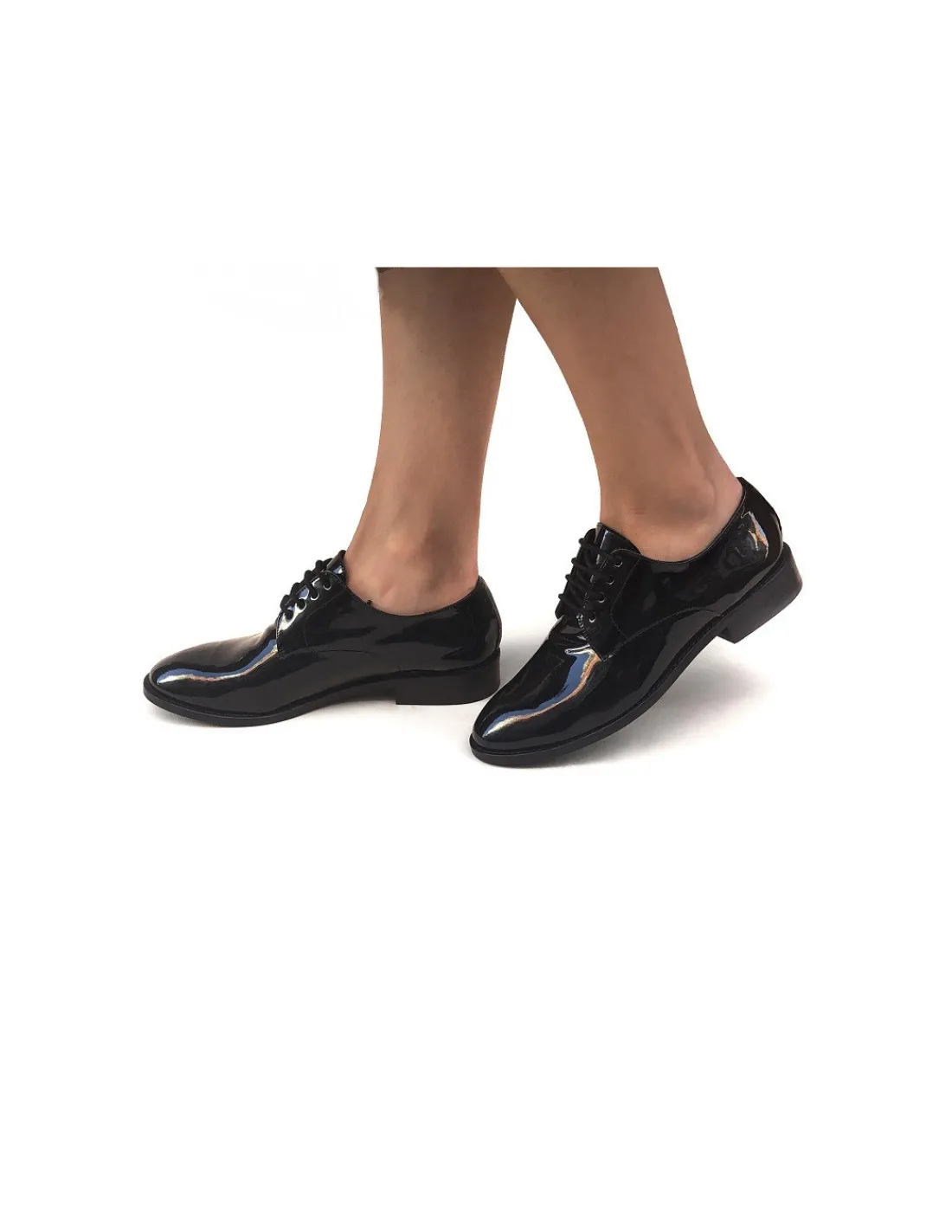 marisa_rey_polbuty_sznuro_4.webp Damskie Marisa Rey polbuty sznurowane derby z lakierowanej naturalnej skory, caloroczne klasyka