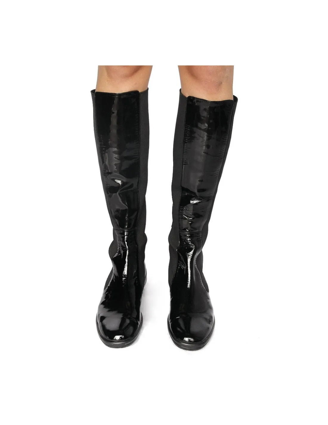 nebuloni_kozaki_city_casu_3.webp Damskie Nebuloni kozaki city casual jak sztyblety z lakierowanej naturalnej skory z wstawkami gumy po obu stronach cholewki