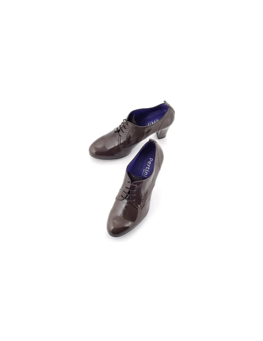 pertini__polbuty_sznurowa_4.webp Damskie Pertini polbuty sznurowane aksamitka na stabilnych obcasach z naturalnej lakierowanej skory