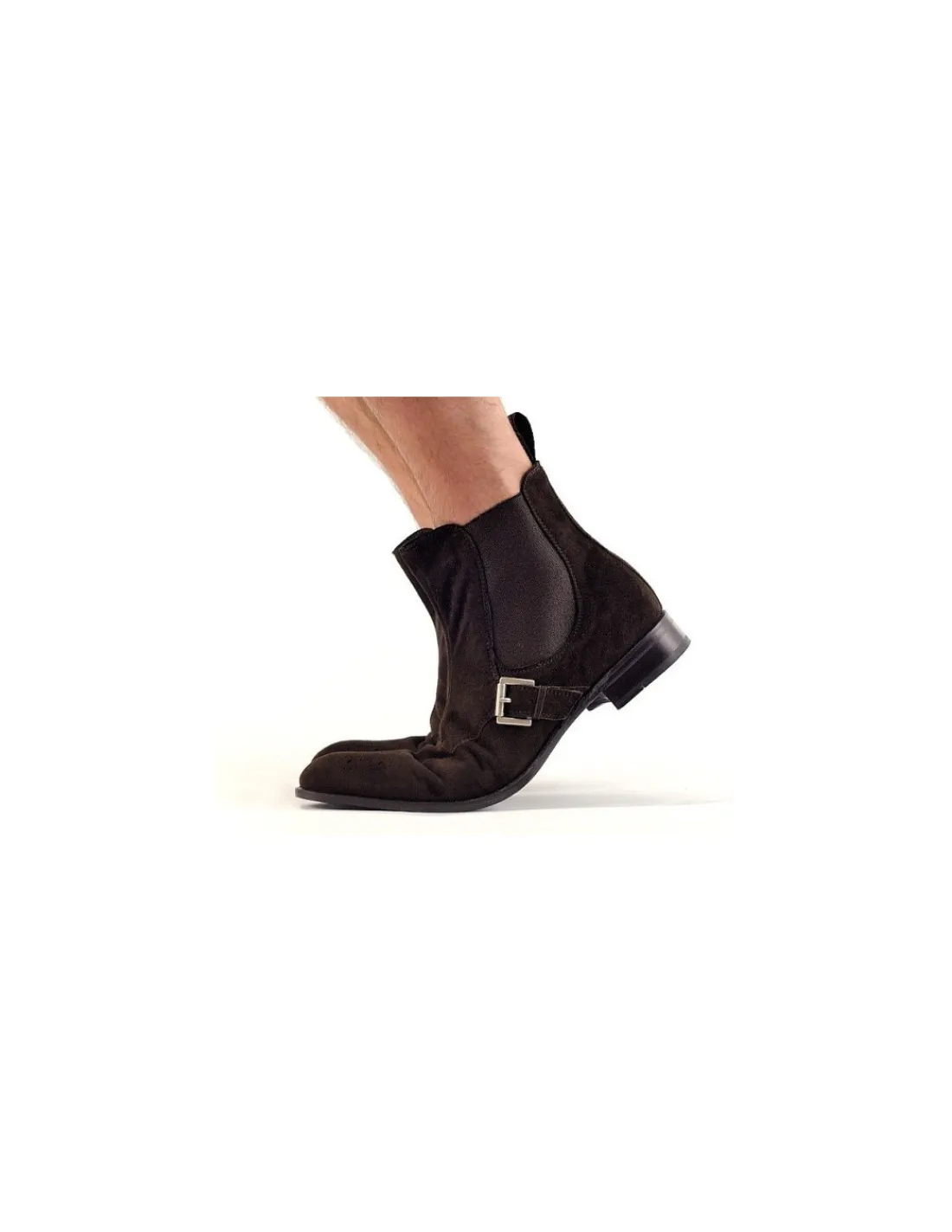 Męskie Pertini sztyblety, caloroczne chelsea boots, szlachetny brazowy zamsz, klasyka