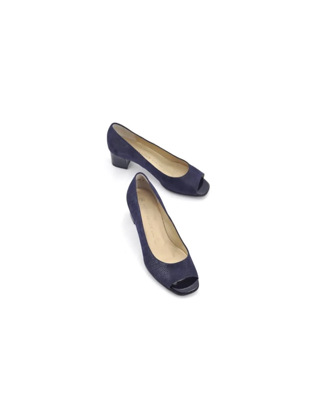 peter_kaiser__czolenka_op_2-2.webp Damskie Peter Kaiser czolenka open toe, granatowy nubuk z deseniem, wygodne obcasy