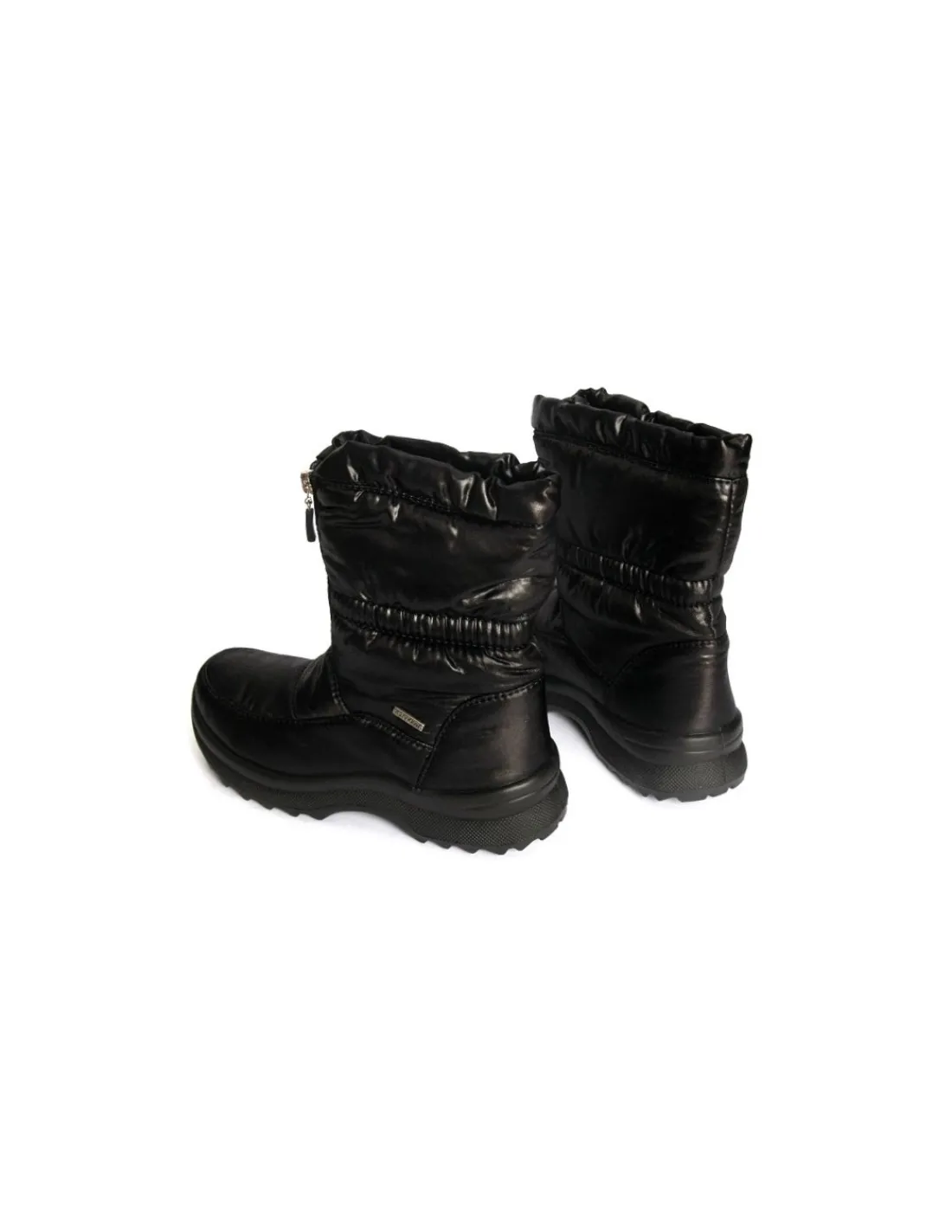 Damskie Romika botki z membrana TopDryTex, ocielone z zamkiem, czarna tkanina metaliczna