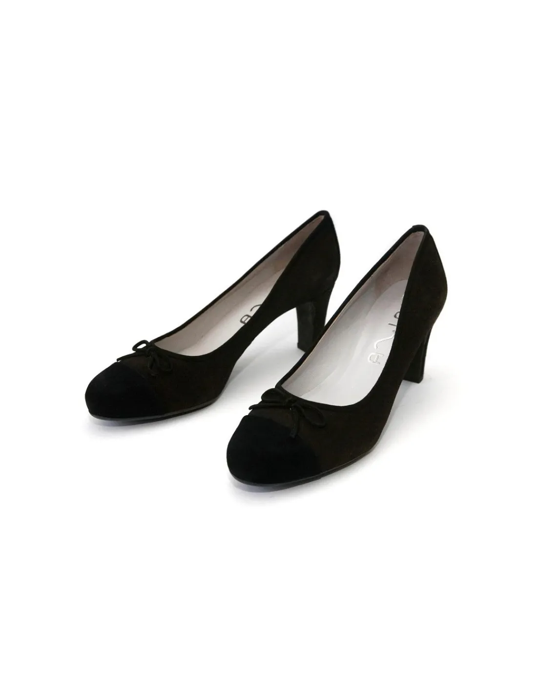 Damskie Unisa czolenka czekoladowy braz i czern, naturalny zamsz niewysokie obcasy