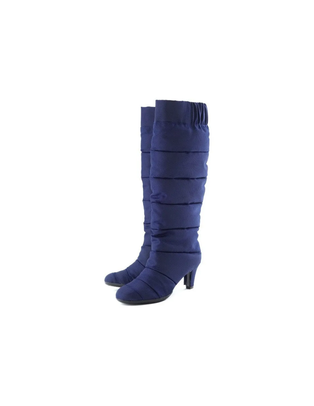 united_nude__kozaki_city__4.webp Damskie United Nude kozaki city casual z tkaniny i puchu pikowane granatowe na niskich obcasach