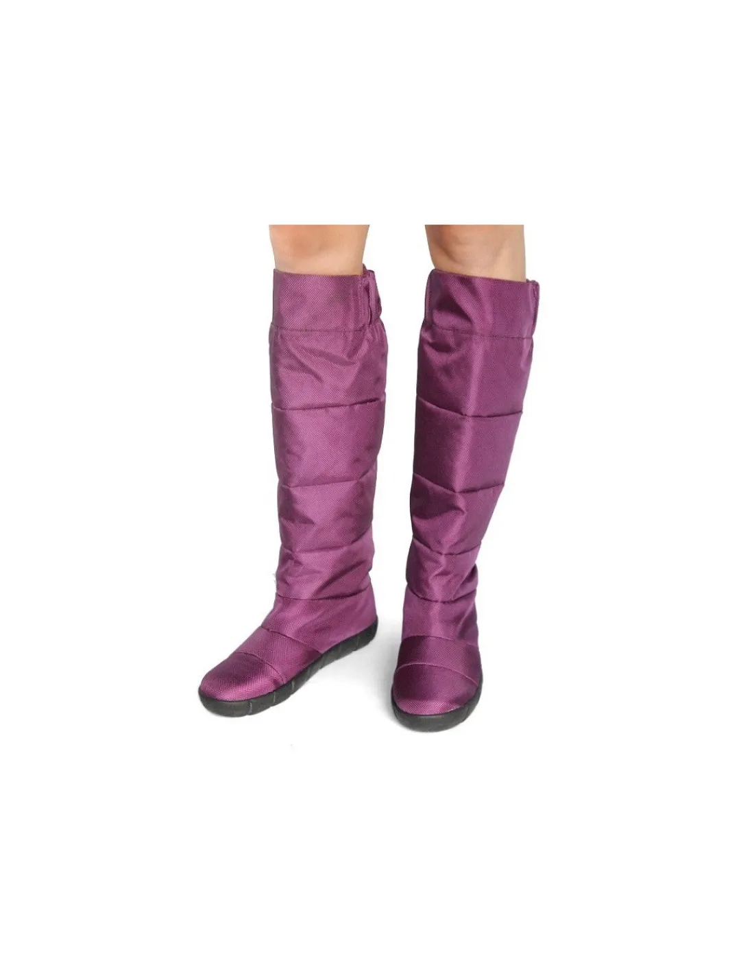 united_nude__kozaki_smart_2.webp Damskie United Nude kozaki smart casual, tkanina i skora w kolorze baklazana, plaskie zelowki, pikowane cholewki